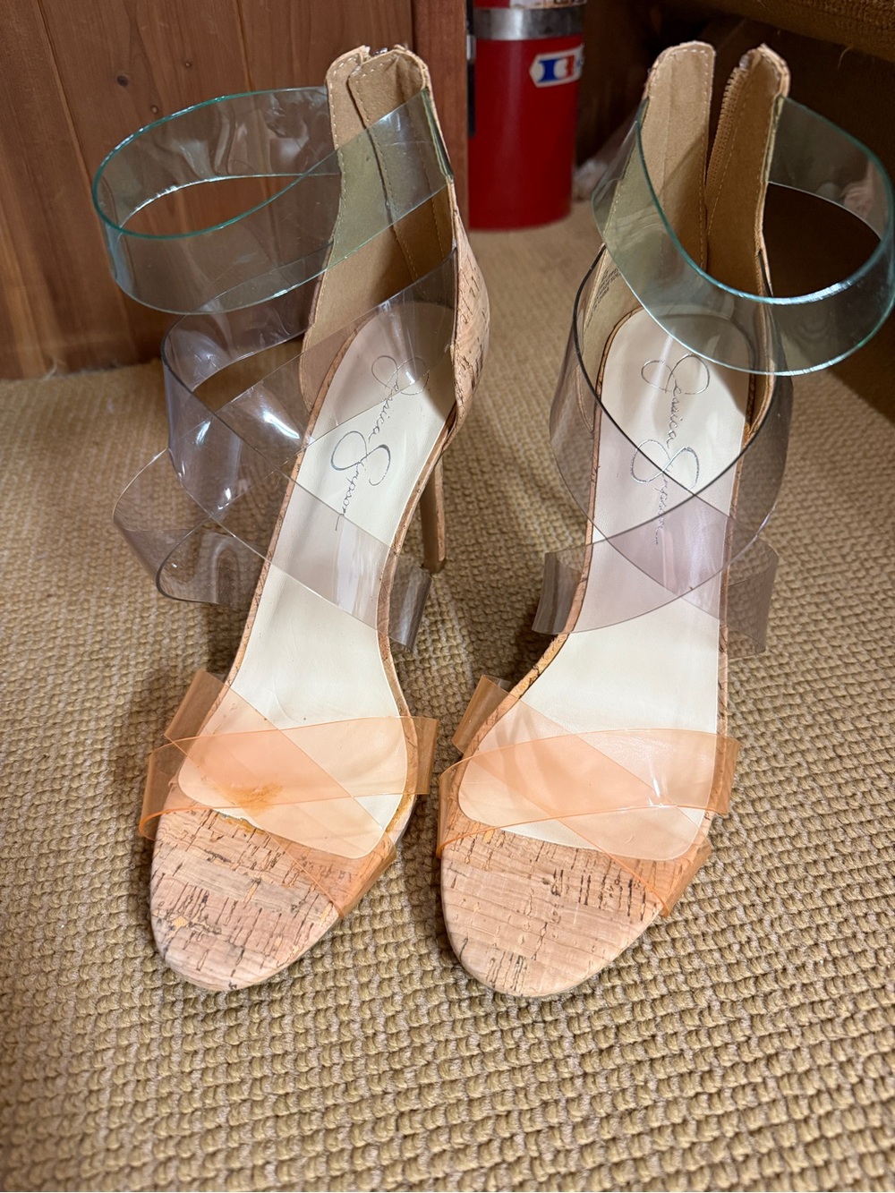 Jessica Simpson Heels with Colorful Clear Straps